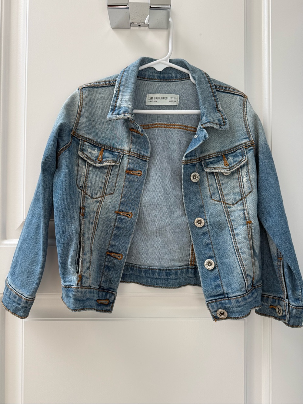 Zara Blue Kids Denim Jacket with Faded Wash
